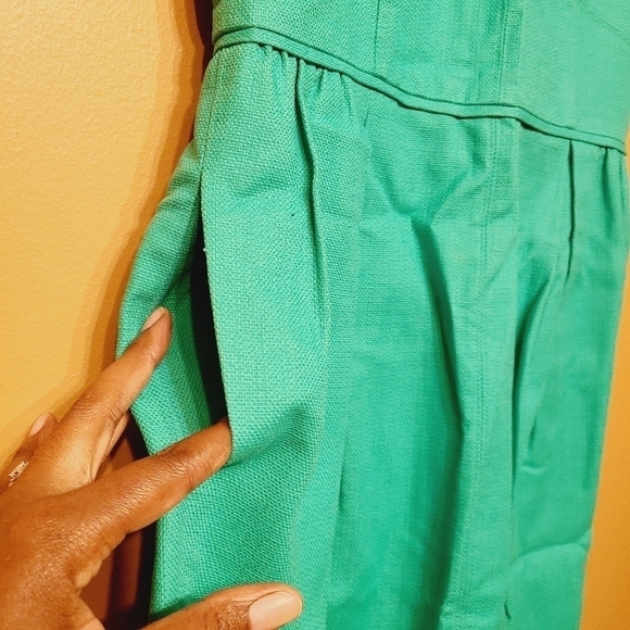 J. Crew Factory | Women's Kelly Green Sleeveless Pleated Shift Dress (Size 6) - Picture 6 of 13